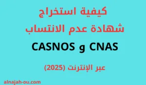 Read more about the article كيفية استخراج شهادة عدم الانتساب CNAS وCASNOS عبر الإنترنت (2025)