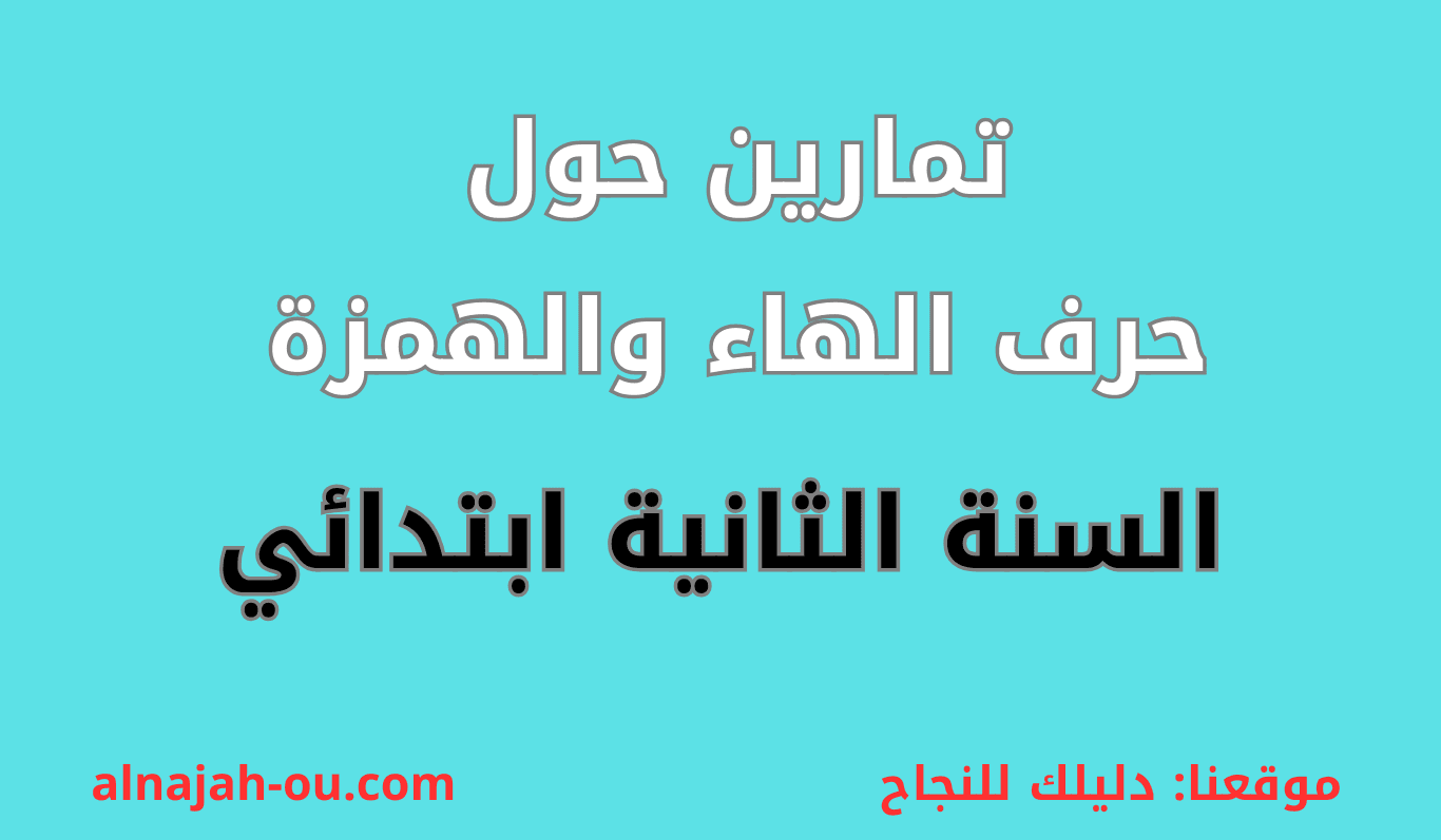 You are currently viewing تمارين حول حرف الهاء والهمزة السنة الثانية ابتدائي